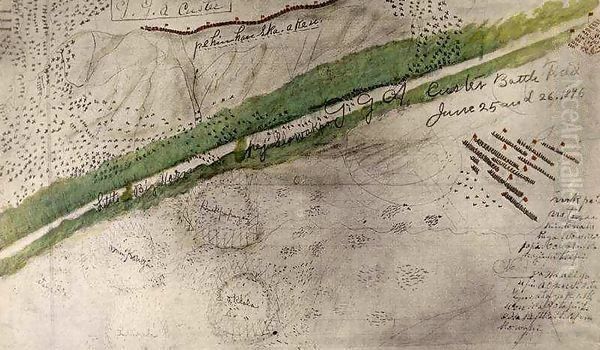 Topographical chart of the battlefield of the Little Big Horn - view 1