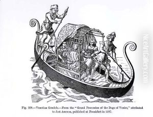Venetian Gondola, from 'Grand Procession of the Doge of Venice' by Jost Amman