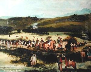 Simon Bolivar (1783-1830) and Francisco de Paula Santander (1792-1840) travelling to Bogota with the army of the 'Libertador' after the victory of Boyaca by Francisco de Paula Alvarez