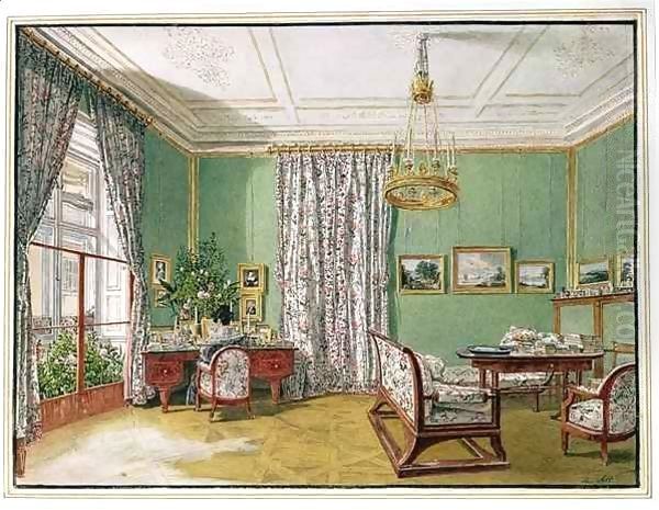 A Lady at her Writing Desk in a Biedermeier Sitting Room - view 1