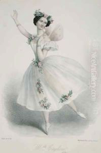 Maria Taglioni (1804-84) in 'La Sylphide, Souvenir d'Adieu' by Marie Alexandre Alophe