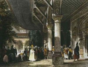 Interior of Topkapi Palace with Gate of Felicity (Bab-i-Saadet) Istanbul by Allote