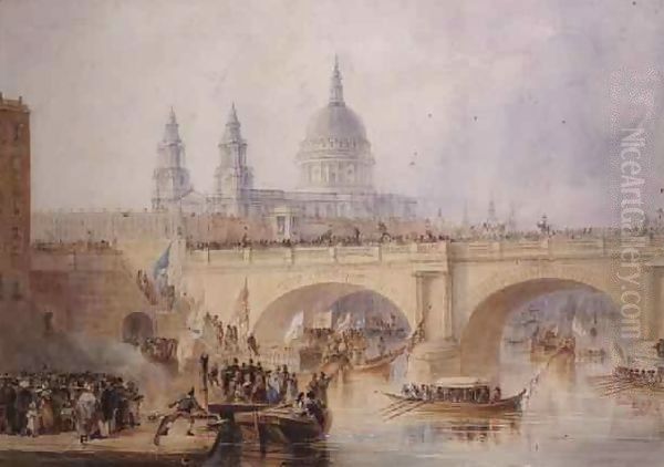 Disembarkation of the Lord Mayor at Blackfriars Bridge - view 1