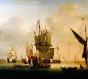 The Royal Caroline at Spithead by Thomas Allin