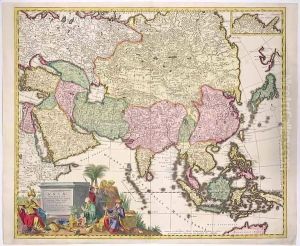 Map of Asia, Tartaria, Japan, the Philippines and the East Indies by Karel Allard