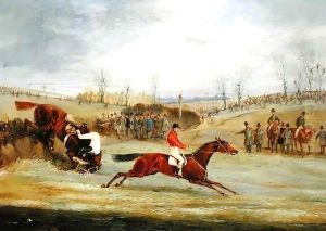 A Steeplechase, Another Hedge by Henry Thomas Alken