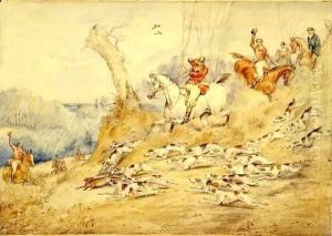 Hunting Scenes Through the Brook by Henry Thomas Alken
