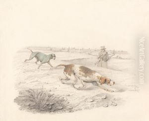 Two Pointers, facing right with a Sportsman Two Pointers, facing right with a Sportsman