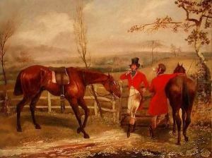 Gentlemen Smoking by a Fence by Henry Thomas Alken