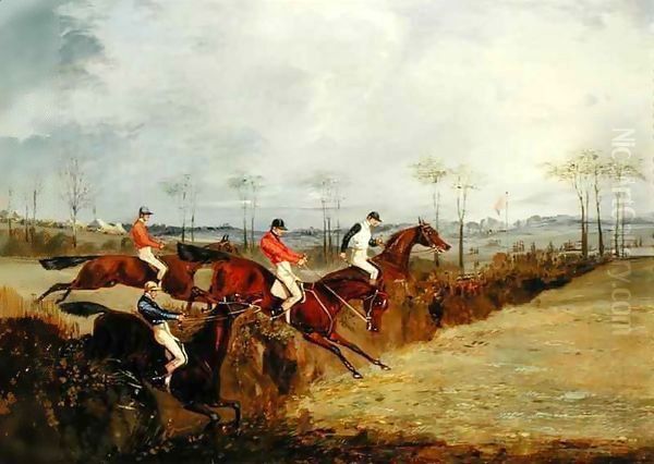 A Steeplechase, Taking a Hedge and Ditch by Henry Thomas Alken