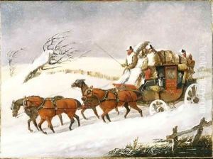 The Dover to London Coach In Winter by Henry Thomas Alken