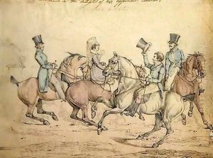 Morning Ride, original drawing for plate 12 of 'Scenes in the Life of Master George' by Henry Thomas Alken