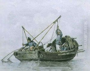 Chinese Fishermen in a Junk by William Alexander