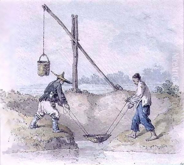 Chinese Labourers Collecting Water - view 1