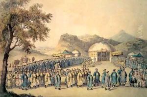 The Approach of the Emperor of China to his tent in Tartary to receive the British Ambassador, George