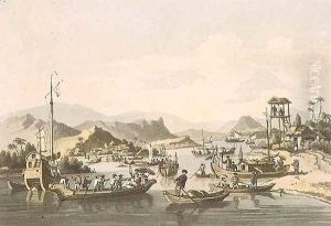 Cochin-Chinese Shipping on the River Taifo, plate 15 from 'A Voyage to Cochinchina'