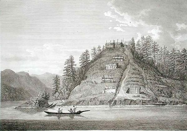 Village of the Friendly Indians at the entrance of Bute's Canal - view 1