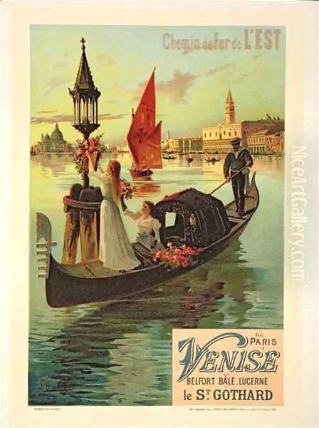Reproduction of a Poster Advertising the Eastern Railway from Paris to Venice - view 1
