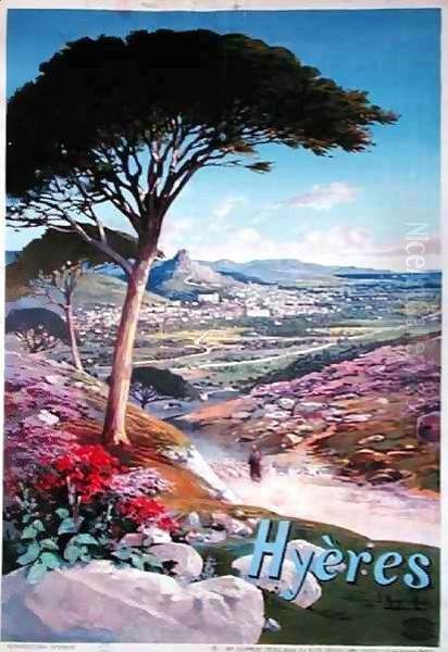 Poster advertising Hyeres, Provence - view 1