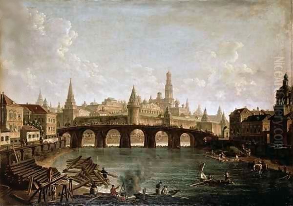 View of the Kremlin and the Kamenny Bridge in Moscow - view 1