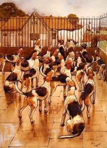 The Hounds began suddenly to howl in chorus by Cecil Charles Aldin