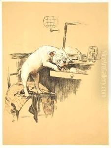 Left Alone in her Dressing Room, From 'A Gay Dog, Story of a Foolish Year' by Cecil Charles Aldin