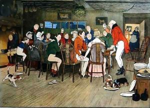 The Christmas Dinner at the Inn by Cecil Charles Aldin