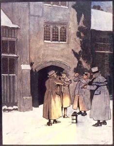 They went around the house, playing under the windows by Cecil Charles Aldin