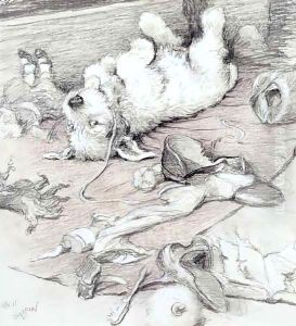 Mischievous Puppy by Cecil Charles Aldin