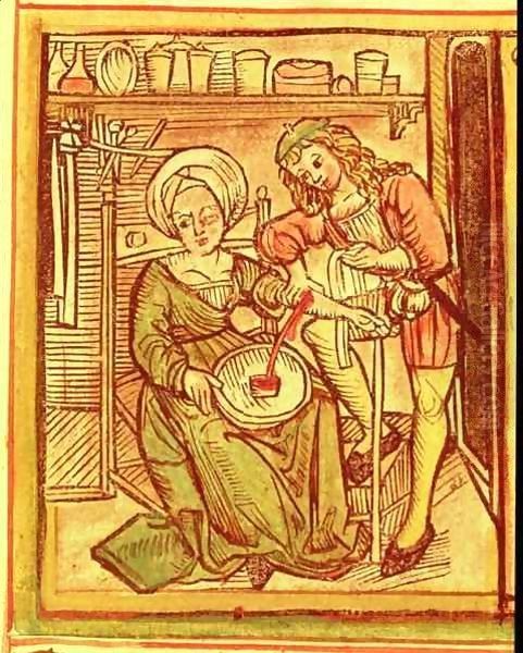 Blood letting, from 'Tractatus de Pestilencia' - view 1