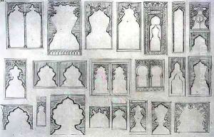 Islamic and Moorish arch designs for balconies, windows etc by Jean Francois Albanis de Beaumont