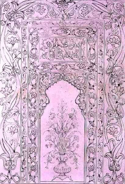 Tile Panel from the Blue Mosque, in Tabriz, Persia - view 1