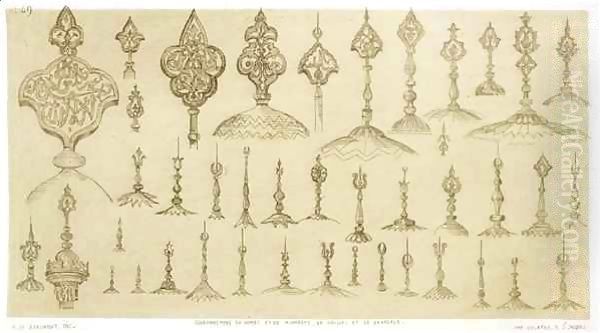 Ornamental knobs shaped as domes and minarets, from 'Art and Industry' - view 1