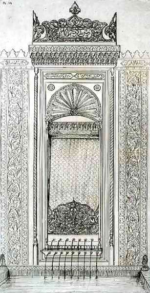 Marble fountain in the Kiosk of Beckitash, on the Bosphorus, from 'Art and Industry' - view 1
