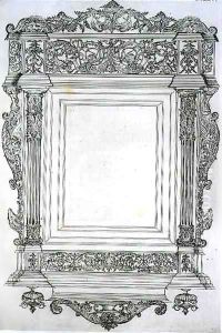Carved wooden mirror frame, from 'Art and Industry' Carved wooden mirror frame, from 'Art and Industry'