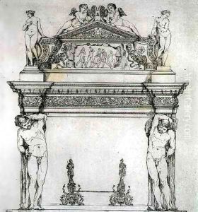 Fireplace from the Ambassadors' Hall, in the Ducal Palace, in Venice, from 'Art and Industry' by Jean Francois Albanis de Beaumont