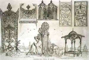 Examples of Turkish, Arabic and Persian Tombs, from 'Art and Industry' by Jean Francois Albanis de Beaumont