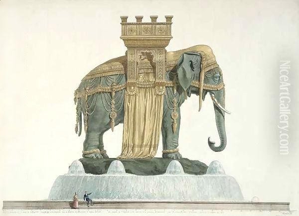 Design for the Elephant Fountain at the Place de la Bastille - view 1