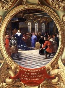 Louis X (1289-1316) the Stubborn, King of Navarre, Enfranchising the Serfs by Jean Alaux