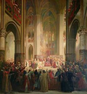 Estates General of Paris Meeting in Notre-Dame after the Death of Charles IV (1295-1328) by Jean Alaux