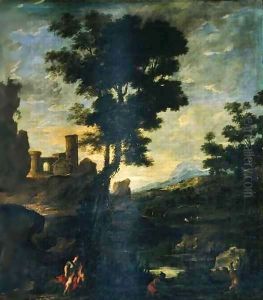 Landscape with Leto and the peasants transformed into frogs