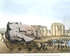 Mode in wich the Young Memnon's head was removed, form Plates illustrative of the Researches in Egypt and Nubia by Agostino Aglio