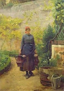 Woman with Watering Cans by Louis Emile Adan