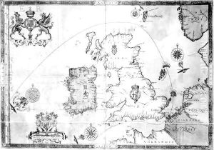 Map showing the route of the Armada fleet