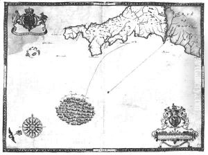 Map No. 1 showing the route of the Armada fleet