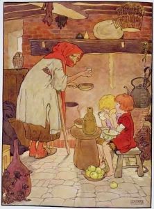 Hansel and Gretel are fed by the Witch by Frank Adams