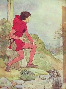 Dick Whittington on his way to London from 'My Nursery Story Book'