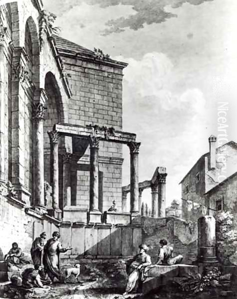 The Temple of Jupiter in the palace of Diocletian (245-313), Roman Emperor 284-305, at Split on the Dalmatian coast - view 1