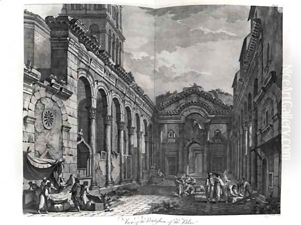 View of the peristyle of the palace of Diocletian (245-313), Roman Emperor 284-305, at Split on the Dalmatian coast - view 1