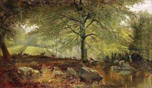 Deer in a Wood by Joseph Adam